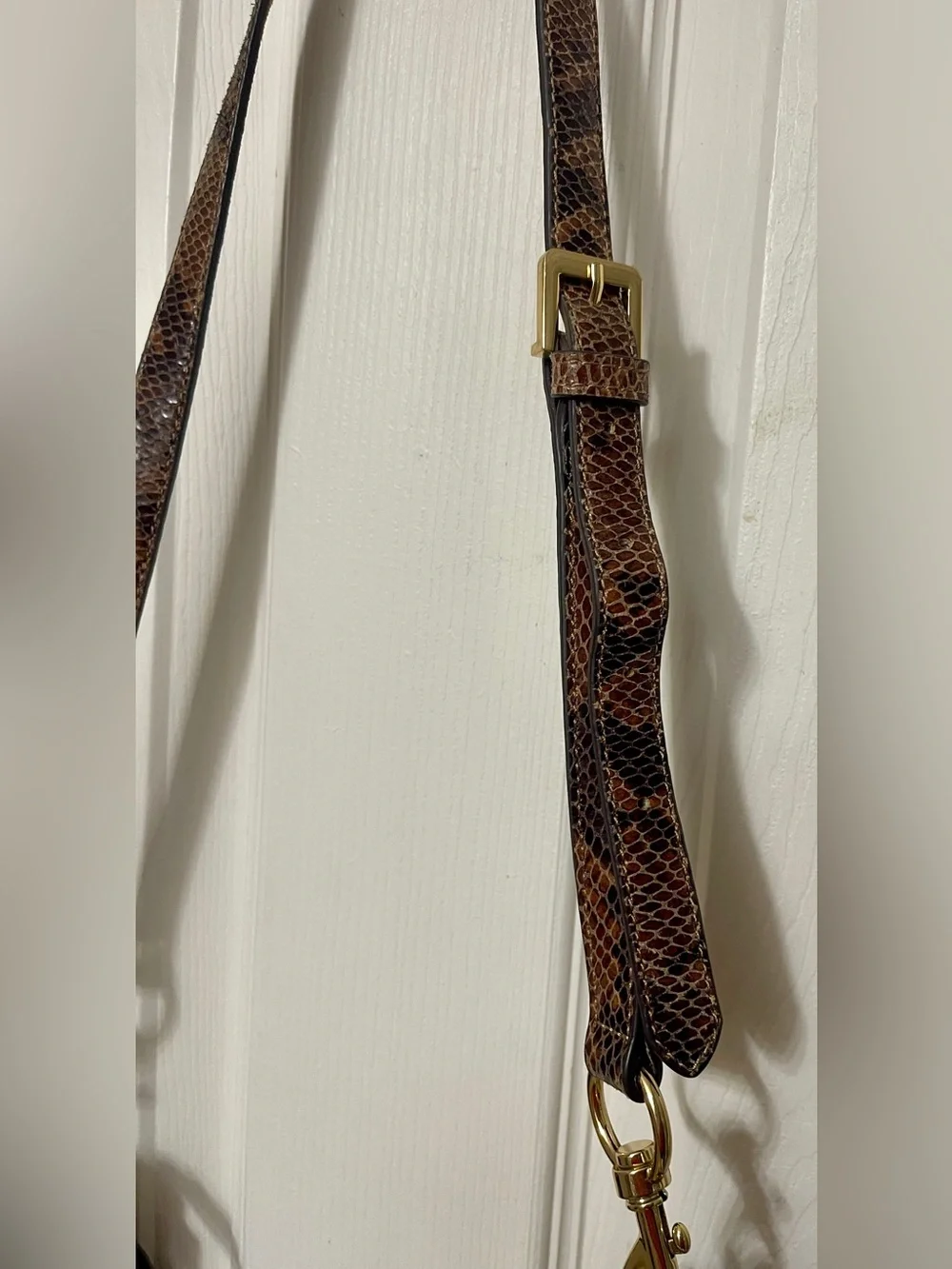 G.I.L.I Got It Love it Milano Large Brown Black Python Embossed Leather Hobo Bag